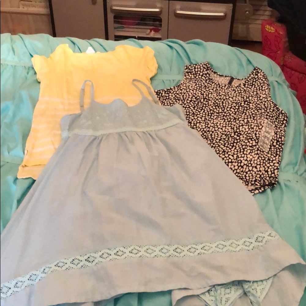 Dress, shirt, sleeveless blouse